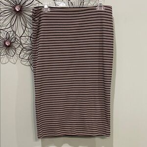 Apt. 9 Black and Brown Striped Midi Skirt